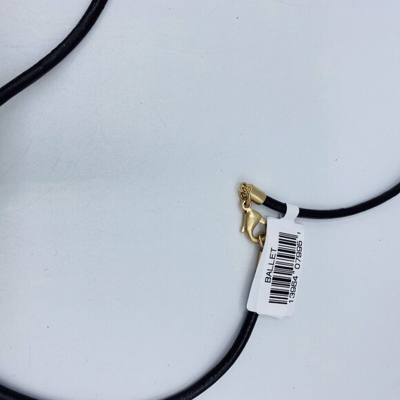 Ballet Large Leaf Pendant Necklace 32” Brown Green Goldtone New - Picture 3 of 4